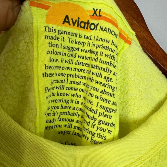 Aviator Nation Crew Neck Embroidered Mountain Stitch Sweatshirt - Picture 12 of 12